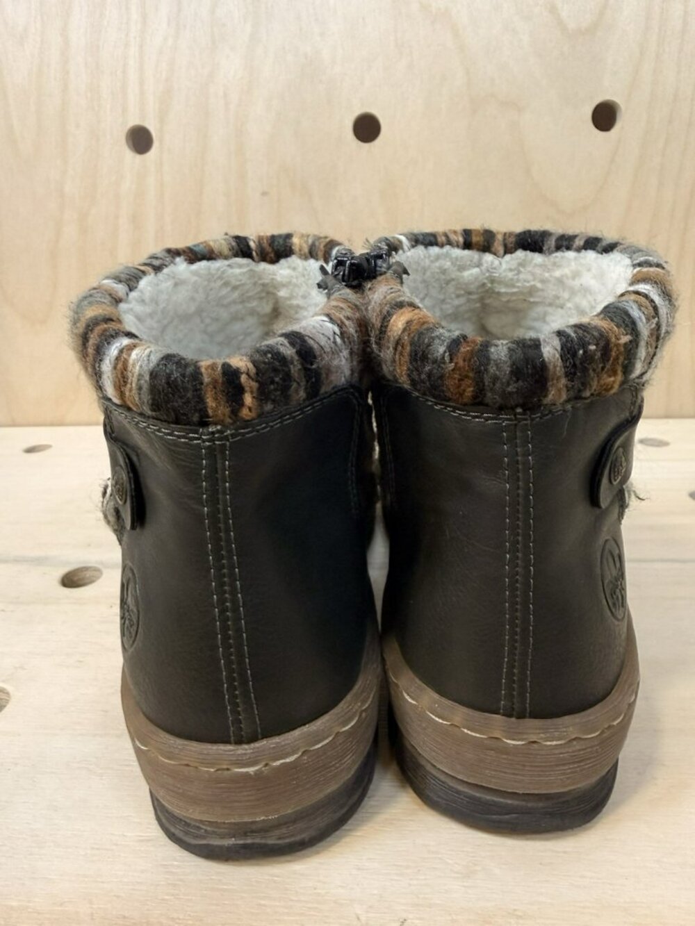 Rieker Women's Felicitas 59 Sherpa Lined Ankle Booties Size 41 Olive Green - Picture 11 of 15